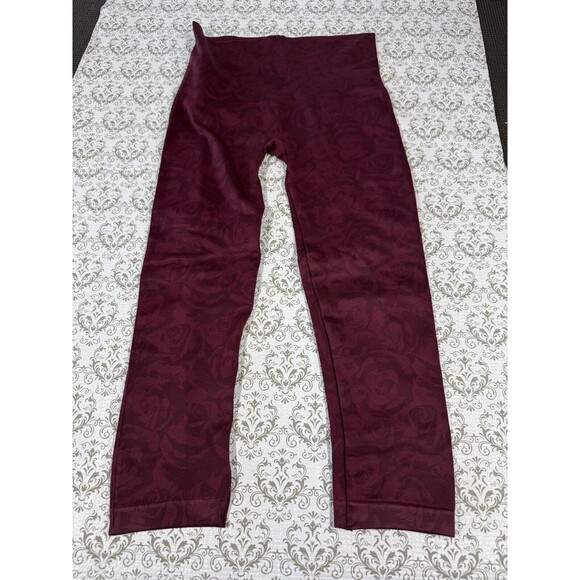 SPANX Pants Womens Faux Suede Leggings‎ Skinny Pull On Rich Rose Petite XL - Picture 1 of 7